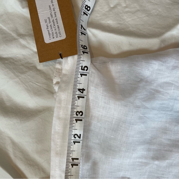 🇨🇦THE SLEEP SHIRT white linen capris size S - Picture 7 of 8